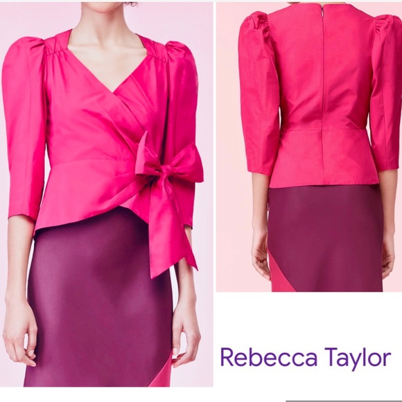Rebecca Taylor Taffeta Bow Top - Picture 1 of 14